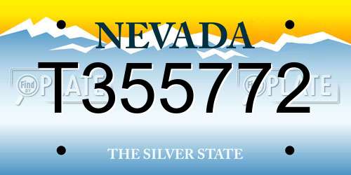 T355772 Nevada License Plate