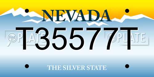 T35577T Nevada License Plate