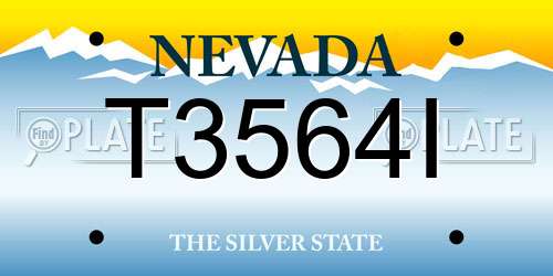 T3564I Nevada License Plate
