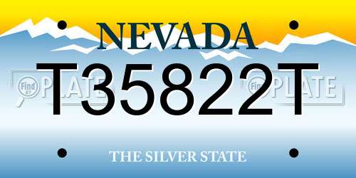 T35822T Nevada License Plate