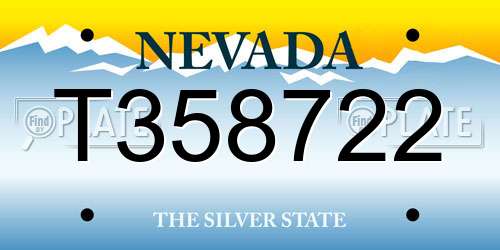 T358722 Nevada License Plate
