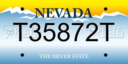 T35872T Nevada License Plate