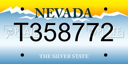 T358772 Nevada License Plate