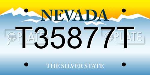 T35877T Nevada License Plate