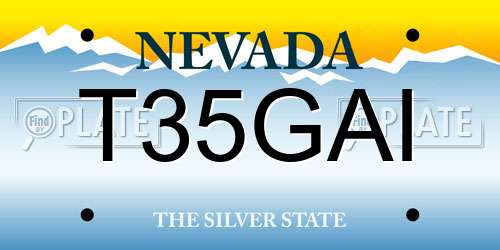 T35GAI Nevada License Plate