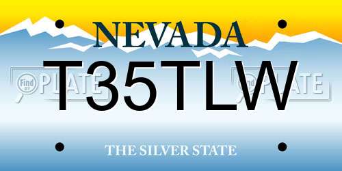 T35TLW Nevada License Plate