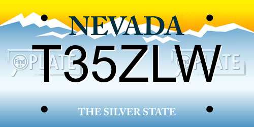 T35ZLW Nevada License Plate