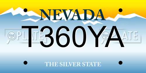 T360YA Nevada License Plate