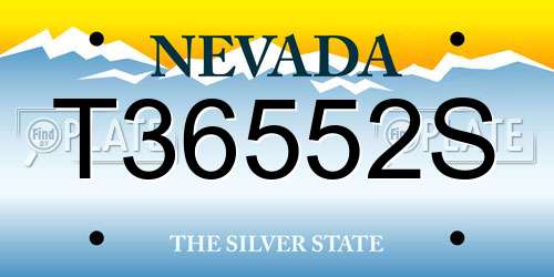 T36552S Nevada License Plate