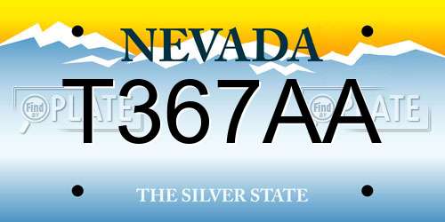 T367AA Nevada License Plate
