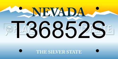T36852S Nevada License Plate