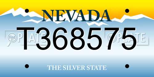 T368575 Nevada License Plate