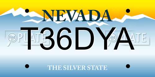 T36DYA Nevada License Plate