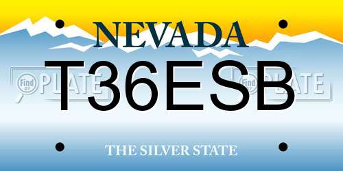 T36ESB Nevada License Plate