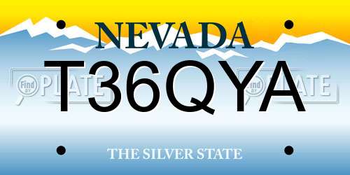 T36QYA Nevada License Plate