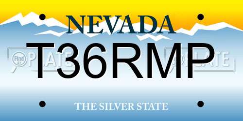 T36RMP Nevada License Plate
