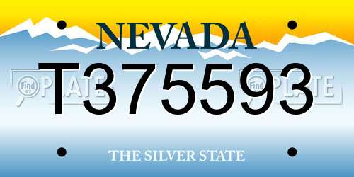 T375593 Nevada License Plate