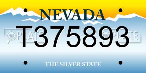 T375893 Nevada License Plate