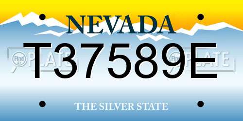 T37589E Nevada License Plate