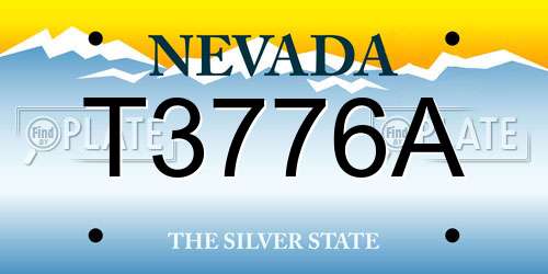 T3776A Nevada License Plate