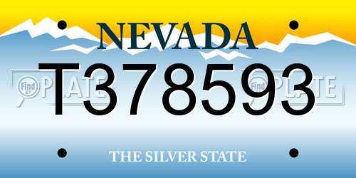 T378593 Nevada License Plate