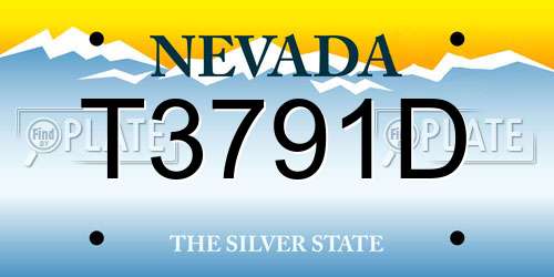 T3791D Nevada License Plate