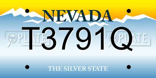 T3791Q Nevada License Plate