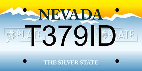 T379ID Nevada License Plate