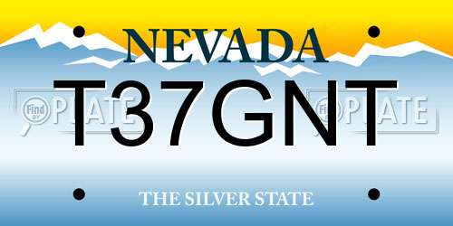 T37GNT Nevada License Plate