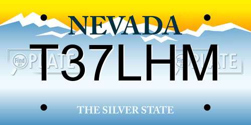 T37LHM Nevada License Plate