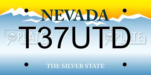 T37UTD Nevada License Plate