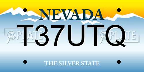 T37UTQ Nevada License Plate