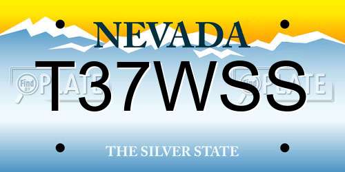 T37WSS Nevada License Plate