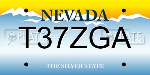 T37ZGA Nevada License Plate