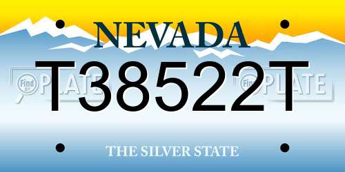 T38522T Nevada License Plate