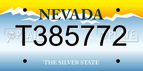 T385772 Nevada License Plate