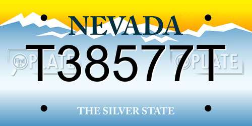 T38577T Nevada License Plate