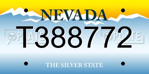 T388772 Nevada License Plate