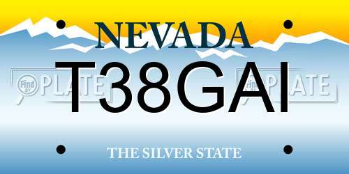 T38GAI Nevada License Plate