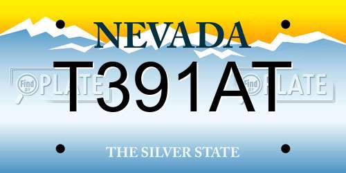T391AT Nevada License Plate