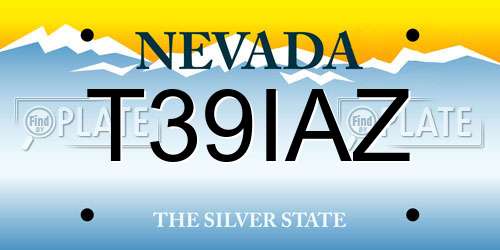 T39IAZ Nevada License Plate