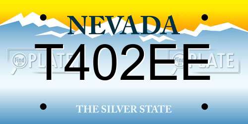 T402EE Nevada License Plate