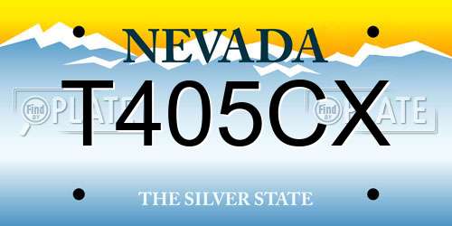 T405CX Nevada License Plate
