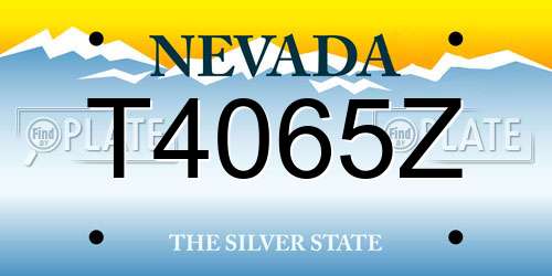 T4065Z Nevada License Plate