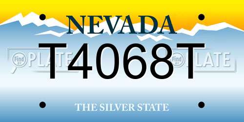 T4068T Nevada License Plate