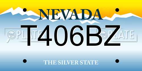 T406BZ Nevada License Plate
