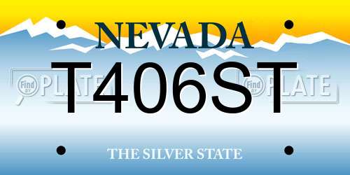 T406ST Nevada License Plate