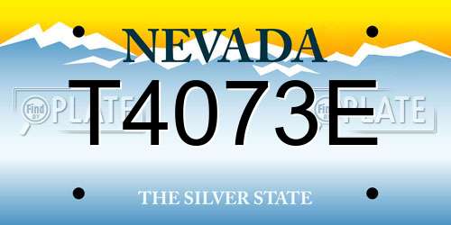 T4073E Nevada License Plate