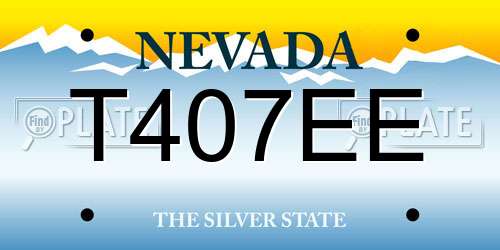 T407EE Nevada License Plate