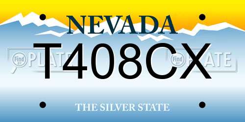 T408CX Nevada License Plate